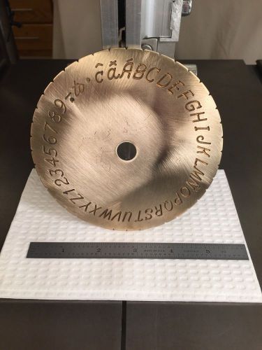 NEW HERMES CIRCULAR ENGRAVING DISK FOR FONT IN A CIRCLE 2 DIFFERENT SIDES BRASS