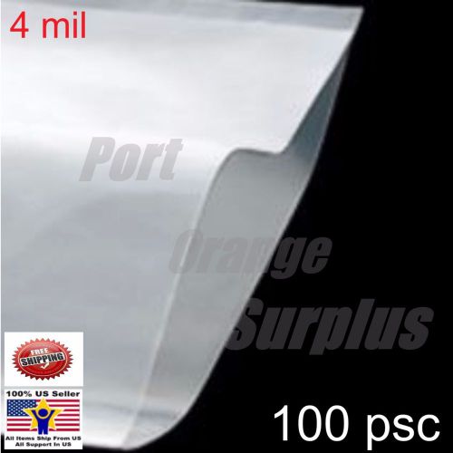 4 x 6&#034; 4 Mil 100 Industrial Poly Bags FDA Polyethylene Heat Sealable Nonziplock