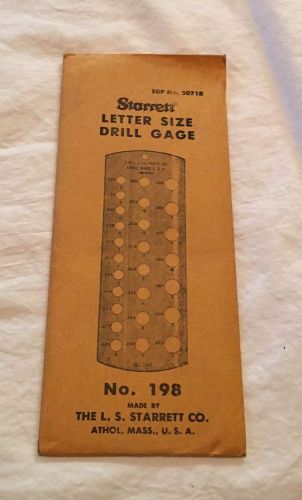 Starrett Letter Size Drill Gage No. 198 EDP No. 50718