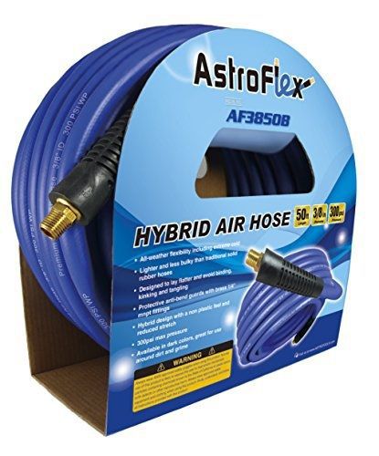 Astro Pneumatic Tool Astro AF3850B Astroflex Hybrid Air Hose, 3/8&#034; x 50&#039;, Blue