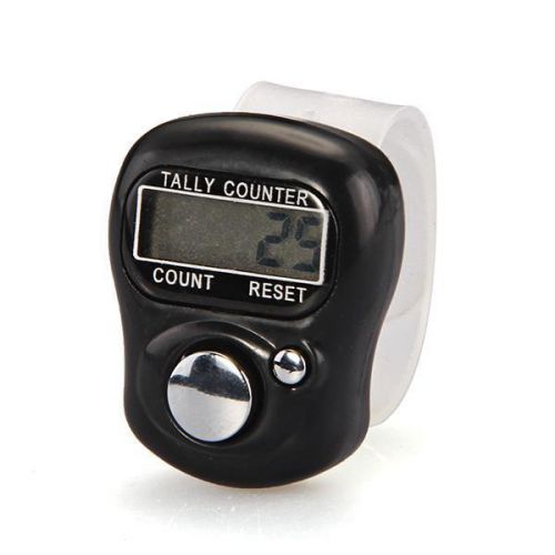 Digital Tally Counter Tasbeeh Tasbih Number Clicker 5 Finger Ring + Locking Band