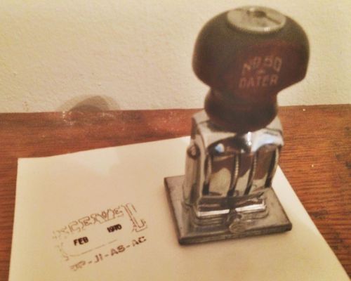 Vintage No. 50 Dater Adjustable Dial Stamp Store Stamp Received