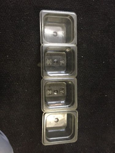 LOT OF 4 CAMBRO 1/6 x 100 MM GN X 1/6 x 4 IN. GN FOOD PAN,DEEPTRANSLUCENT