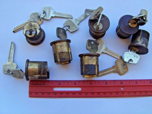 7 nos sargent mortise  cylinders  original locks   with 2 nla  keys each for sale