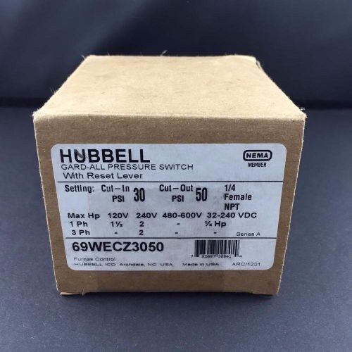 HUBBELL ICD FURNAS 69WECZ3050 GARD-ALL PRESSURE SWITCH 30/50