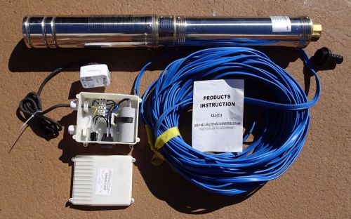 1 HP Stainless Water Well Multistage Submersible Pump w/ Wire &amp; Motor Control