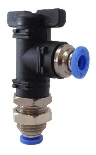 Pneumaticplus blm-1/4 mini ball valve bulkhead union elbow 1/4&#034; od tube, for sale