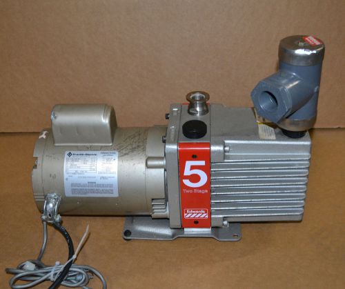Edwards 5 E2M5 dual 2-stage rotary vane mechanical vacuum pump 7.5 x 10-4 Torr