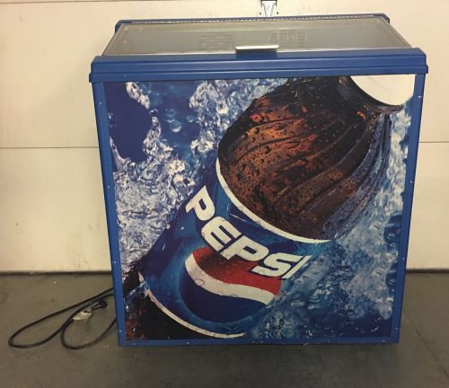 Pepsi Glass Door Merchandiser Store Display Refrigerator Mancave Works Nice