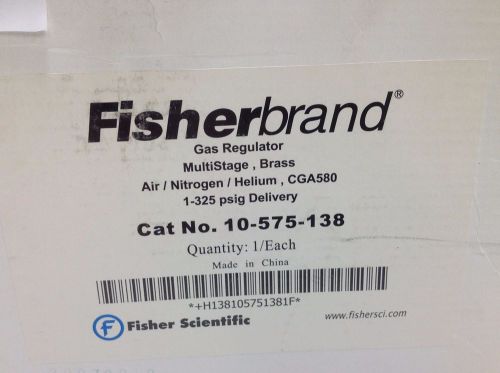 Fisherbrand multistage gas regulator shutoff CGA 580 for Ar, He, N2 pn 10-572-1D