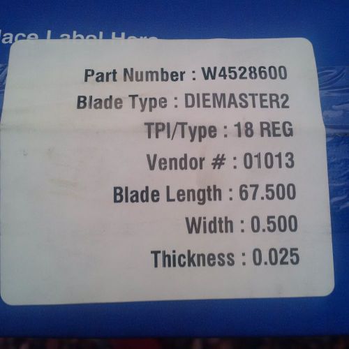 2 Lenox RX+ Bandsaw Blades  67.5&#034; x .5&#034; x .025&#034;