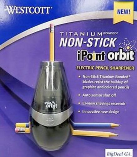 Westcott NEW Titanium Bonded Non-Stick Electric Pencil Sharpener iPoint Orbit