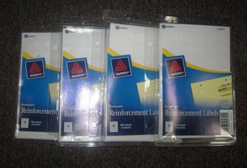 LOT OF 4 x AVERY 5724 Permanent Reinforcement Labels 160 labels / 4 sheets