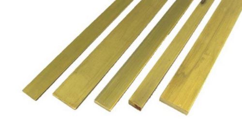 Brass flat bar stock 3/16&#034;(.1875&#034;) x 1/2&#034; x 12&#034; c360 extruded rectangle - 1pc for sale