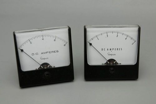 Pair of Simpson Square Panel Ammeters Used