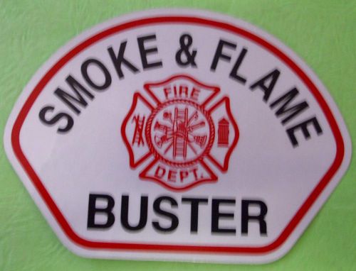 HELMET FRONT SMOKE &amp; FLAME BUSTER  DECAL STICKER REFLECTIVE (GREAT FOR KIDS)