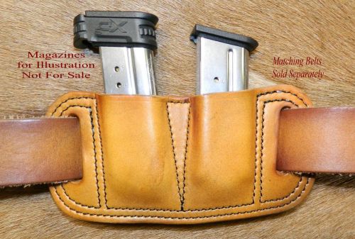 Double mag pouch  9mm /.40   single stack magazine springfield xds leather for sale