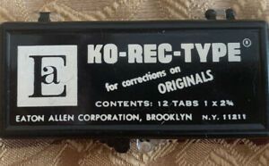 VINTAGE KO-REC-TYPE Plastic Snap Close Box Only, For 12 1 X 2 3/4 TABS