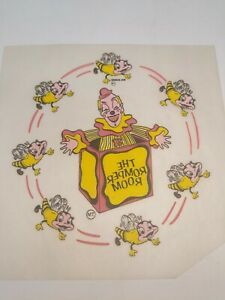 Romper Room Iron-On Heat Transfer Mr. Do Bee Creepy Clown TV Show VTG 60s 70s