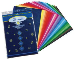 Spectra Deluxe Bleeding Tissue Paper, 20 x 30 Inches, Assorted Colors, Pack of