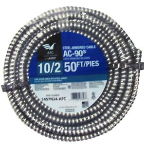 Armored Electrical Cable 50 ft. Solid 10-Gauge 2-Conductor Flame Retardant