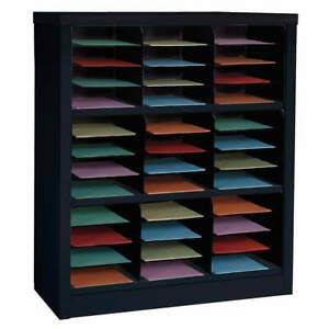 GRAINGER APPROVED 5CRY2 Literature/Mail Organizer,42&#034; H,Black