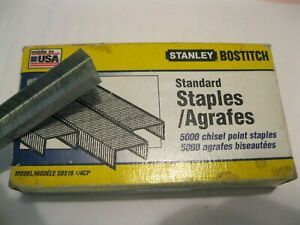 5000 STANLEY BOSTITCH STANDARD CHISEL POINT 1/4&#034; STAPLES~STANDARD~MADE IN USA