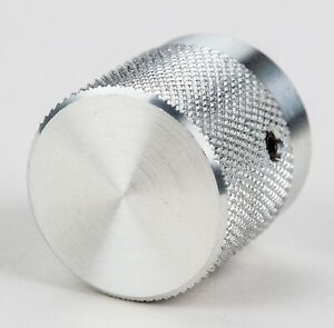 Control Knob Knurled Aluminum Fits a 3/8&#034; Diameter shaft - Manual lathe Turned