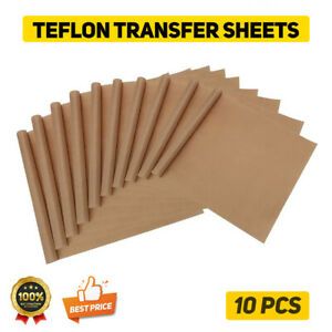 10 Pcs PTFE NEW Teflon Transfer Sheets for Heat Press Non Stick Reusable DIY