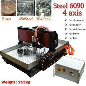 Steel CNC Engraving Machine Milling Router For Metal 4axis 2.2KW Cnc 6090