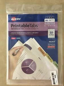 Avery Printable Repositionable Tabs, 1-3/4&#034;, Assorted 80 Tabs (16283) (LOC BK-BD