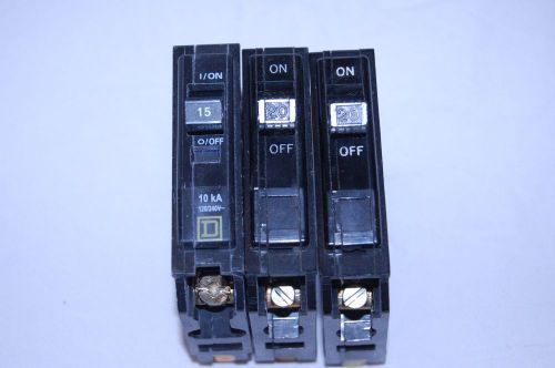 3 square d breakers. (2)  20 amps &amp; a 15 amp breaker 120/240 v for sale
