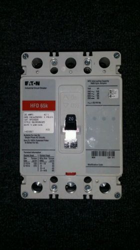 HFD3020 EATON CUTLER HAMMER CIRCUIT BREAKER NEW IN BOX 20 AMP 600VAC