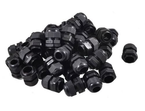 50 pcs 10mm-14mm electric cable waterproof pg16 plastic glands black for sale