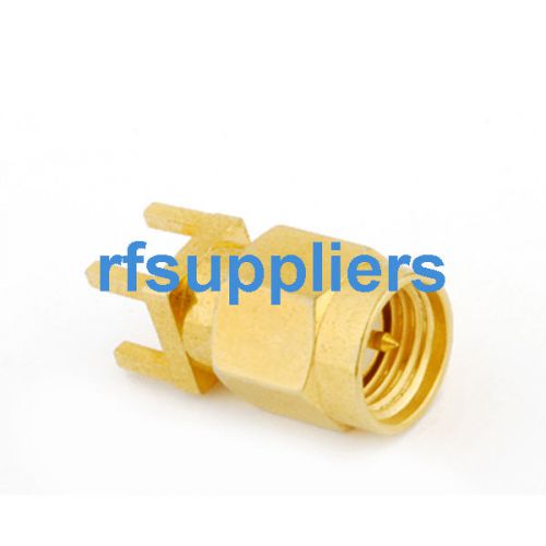 2 pcs sma male pcb connector straight goldplated high quality fast ship for sale