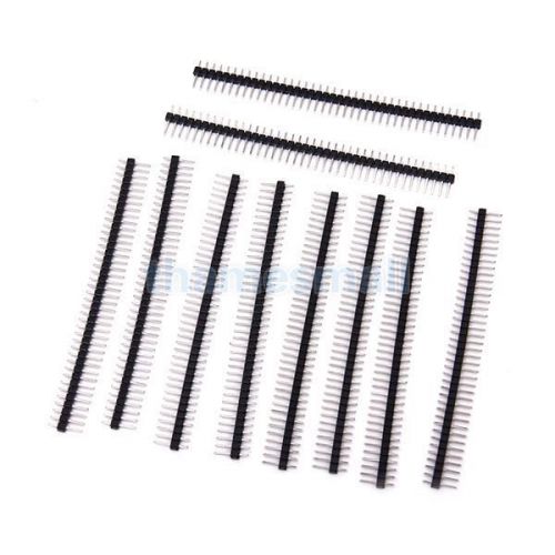 10pcs 40pin male single row pin header strip 2.54mm pitch for pcb diy component for sale