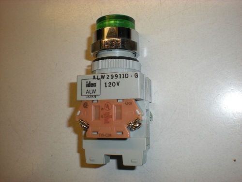 Idec ALW29911D-G Illuminated Momentary Pushbutton Switch - Green Lens - Tests OK