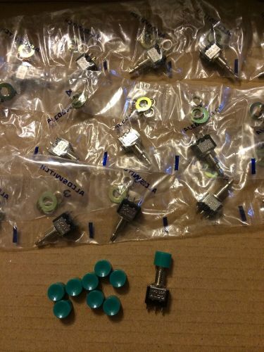 Alco Switch MPS103F Micro Switch Push Button Green Cap Button Lot Of 22 New