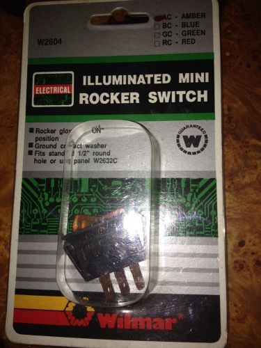 Mini rocker switch on-off amber illuminated new old stock for sale