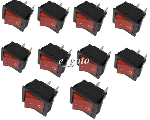 10pcs red on-off button 4 pin dpst rocker switch 250v ac 16a 32*25mm kcd4-201n for sale