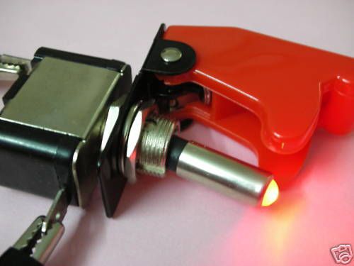 2set,race car illuminated toggle switch + safety cover for sale