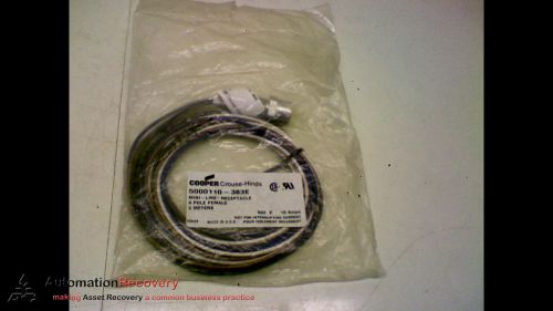 COOPER CROUSE-HINDS 5000110-383E CORDSET 4 POLE FEMALE STRAIGHT 3M, NEW