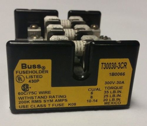 Buss Fuseholder T30030-3CR with 20 Amp or 15 Amp Fuses