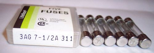 Littelfuse 3AG 311 7 1/2A (Box of 6) Fuses NOS