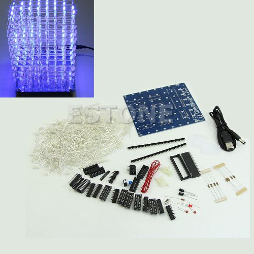 3d lightsquared 8x8x8 led cube white led blue ray diy kit new for sale