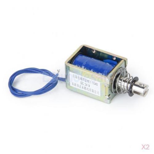 2x DC 24V 1.5N Pull Type Open Frame Solenoid Electromagnet for Vending Machine