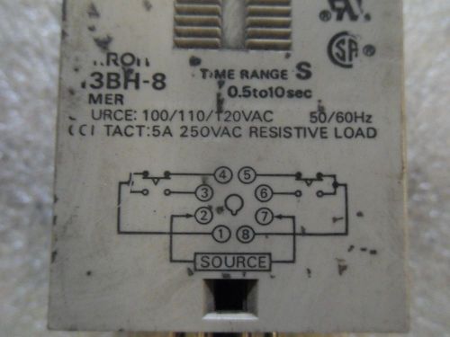 (X14-4) 1 USED OMRON H3BH-8 0.5-10SEC TIME DELAY RELAY