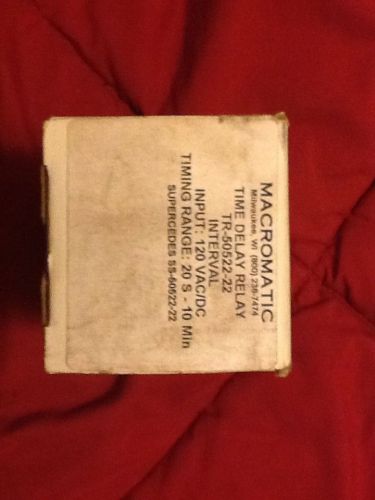 Macromatic Time Delay Relay TR-50522-22 Interval 20s-10Min 120vac/Dc Input