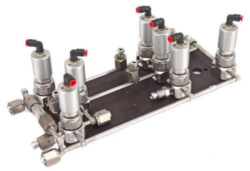 7x parker veriflo 715-441355 316l ss pneumatic diaphragm valve supply manifold for sale