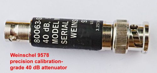 Weinschel precision, calibration grade 40 dB attenuator. BNC connectors. Tested.